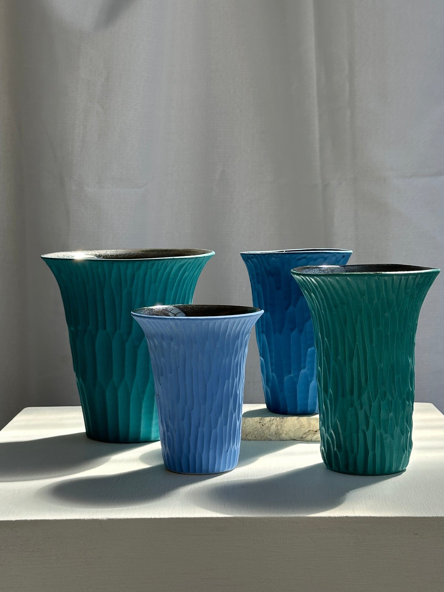 TEAL GREEN VASE - LARGE