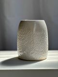 WHITE CARVED VASE - Extra Large